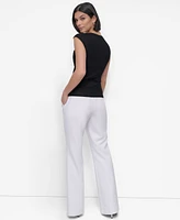 Dkny Petite Asymmetric-Neck Sleeveless Top