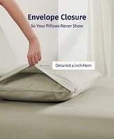 Luxury 100% Egyptian Cotton Pillowcases King Set of 2 - Classic Percale, Soft & Breathable, Fits Pillows