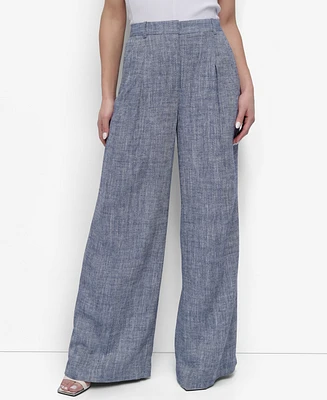 Dkny Petite High Rise Wide-Leg Pants