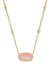 Kendra Scott 14k Gold-Plated Lattice-Framed Mother-of-Pearl 19" Adjustable Pendant Necklace