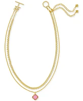 Kendra Scott Mother-of-Pearl Rose Convertible Layered Pendant Necklace, 15" + 3" extender