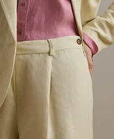 Lauren Ralph Petite Linen-Blend Twill Wide-Leg Pants