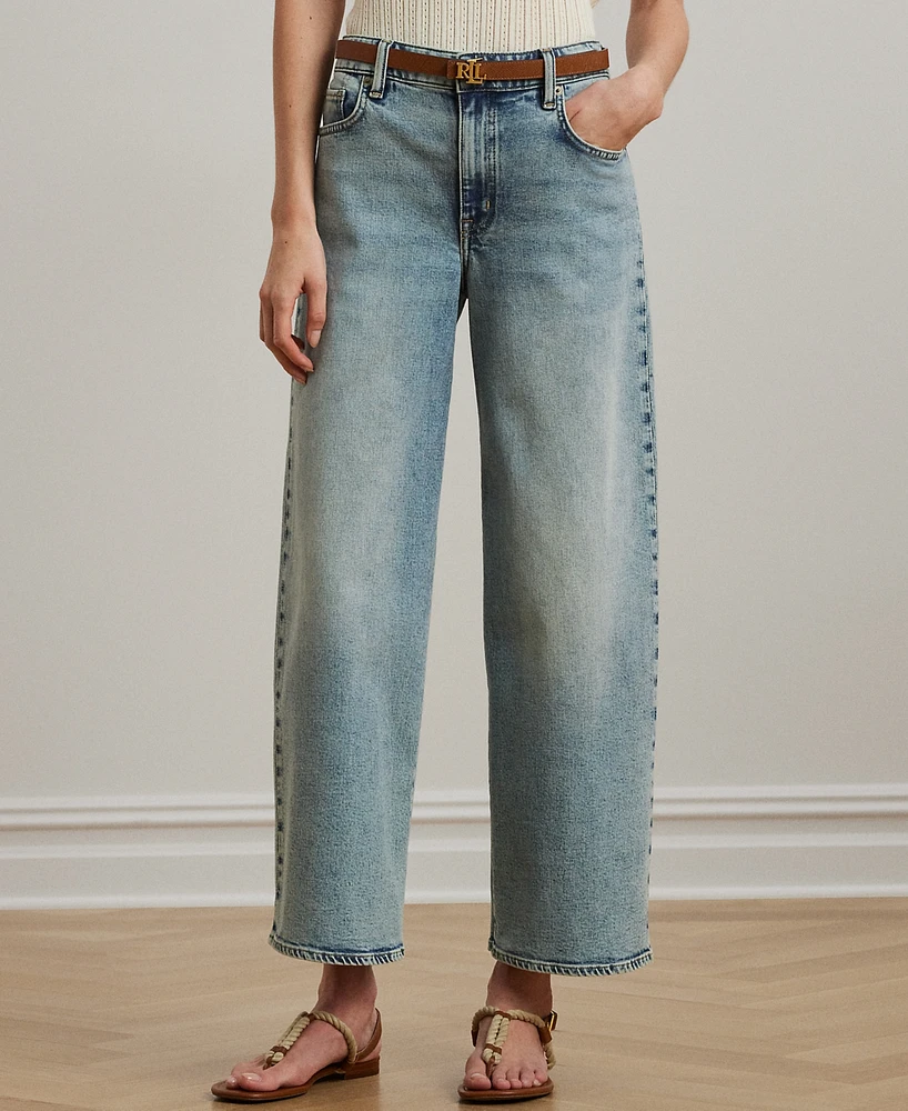 Lauren Ralph Lauren Petite High-Rise Wide-Leg Cropped Jeans