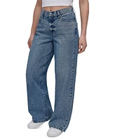 Dkny Jeans Women's Rhinestone High-Rise Wide-Leg - Jee