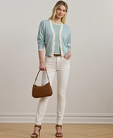 Lauren Ralph Petite Two-Tone Short-Sleeve Sweater
