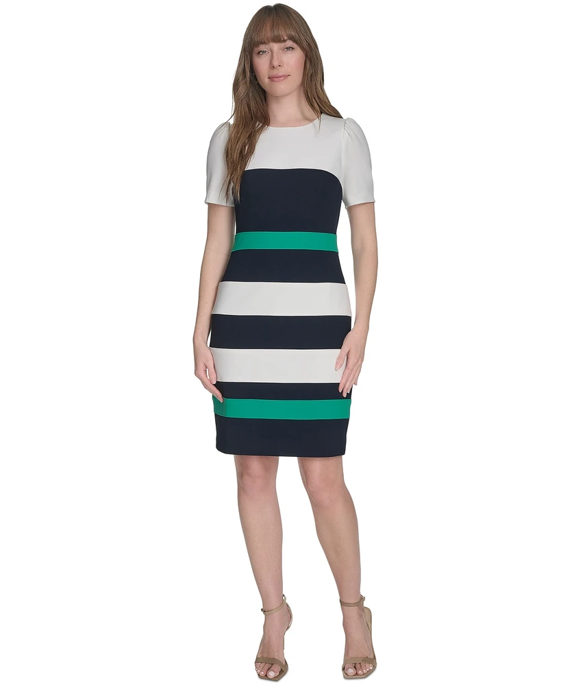 Tommy Hilfiger Women's Colorblocked Scuba-Crepe Dress