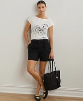 Lauren Ralph Petite Cotton-Blend Jersey Graphic Tee