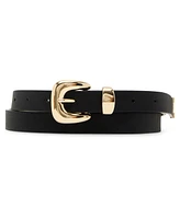 Steve Madden Saffiano Polyurethane Buckle Belt