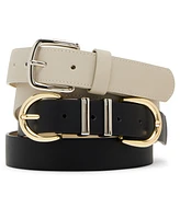 Steve Madden Topstitched Textured Polyurethane Belt