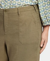 Nydj Plus Wide Leg Cargo Capri Pants