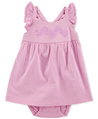 Carter's Baby Girls Cotton Pom-Pom Sunsuit Dress
