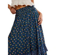 Free People Women's Brynn Printed Ruffle Maxi Skirt
