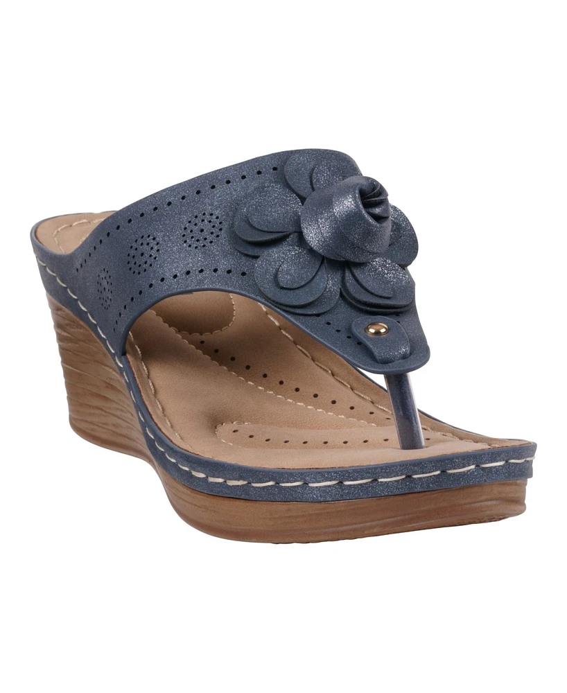 Gc Shoes Women's Willa Floral Wedge Sandals