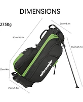 Wosofe Golf Stand Bag for Men 14 Way Divider Lightweight 7Pockets Ice Insulation Black Red Gray and Green Waterproof Denim Fabric Cooler Pouch and Rai