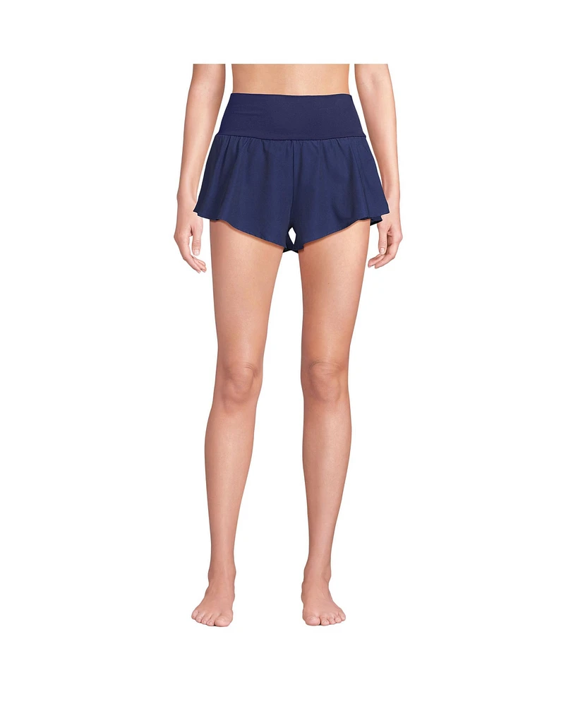 Lands' End Women's 3" Pinchless Flutter Swim Short with Panty