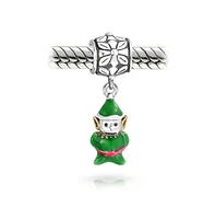 Bling Jewelry Christmas Charm Bead Santa Helper Elf Enamel European Bracelet Sterling Silver