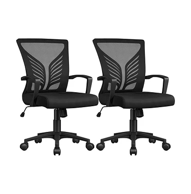 Yaheetech Set of 2 Adjustable Reclining Mesh Office Chairs