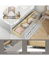 Twin Bed Frame with Storage Drawers