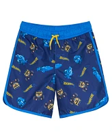 Hot Wheels Toddler Boys Upf 50+ Pullover Rash Guard and Swim Trunks Outfit Set to