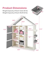 Kids Costume Storage Closet with Storage Bins and Shelves and Side Baskets for Kids Room