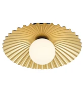 Rosa 11 1/2" Wide Matte Black and Gold Led Ceiling Light - Franklin Iron Works