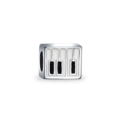 Bling Jewelry Piano Keys Charm Bead Music Students in Sterling Silver European Bracelets