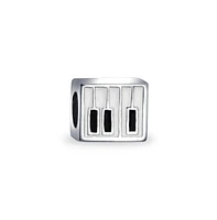 Bling Jewelry Piano Keys Charm Bead Music Students in Sterling Silver European Bracelets