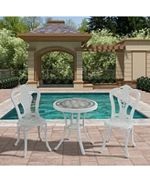 Patio Bistro Set of 3 Outdoor Bistro Set Outdoor Dining Table with 2 Chairs Patio Table and Chair Patio Furniture for Patio Garden Park Backyard, Bron