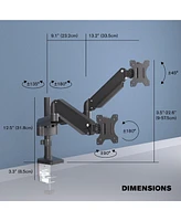 ProMounts Landscape to Portrait Double Monitor Arms for 13" to 32" Screens Holds up to 17.6 lbs