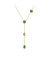 Enlightened Soul Malachite Multi-Symbol Gold Necklace