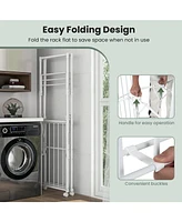 Foldable Clothes Drying Rack, 68.5" Aluminum Laundry Rack with Hanging Rods & Drying Shelves