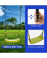 Heavy-Duty 440 lbs Kids Swing Set with 2 Swings & 1 Glider