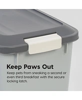 Iris Usa 54Lbs Dog Food Storage Container 2-Pack with Wheels, Airtight Lid, 2-Cup Scoop, Gray/Dark Gray