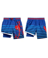 Marvel Spider-Man Compression Swim Trunks Bathing Suit Upf 50+ Quick Dry Toddler to Big Kid