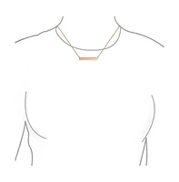 Bling Jewelry Thin Name Plated Sideways Horizontal Flat Bar Pendant Necklace Rose Gold Sterling Silver