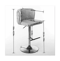 Set of 2 Velvet Swivel Bar Stools with Tufted Back and Gold Plating Base for Kitchen Island-The Pop Home