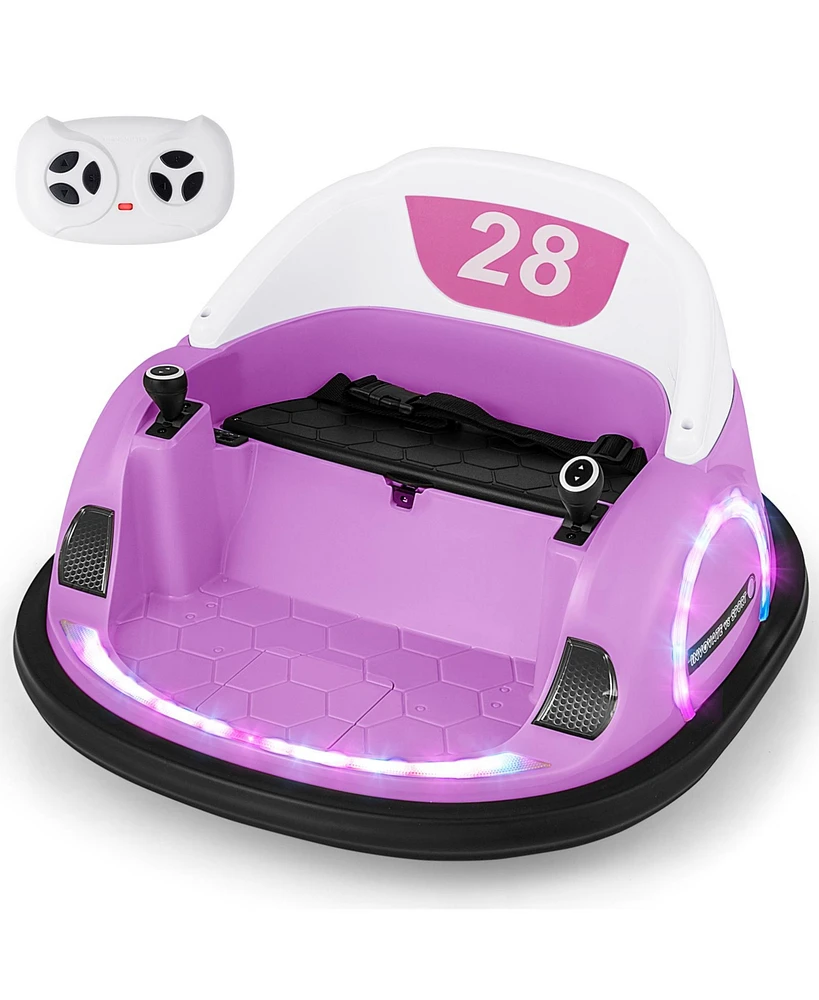 12V 360° Spinning Bumper Car – Remote Control, Led Lights, Music