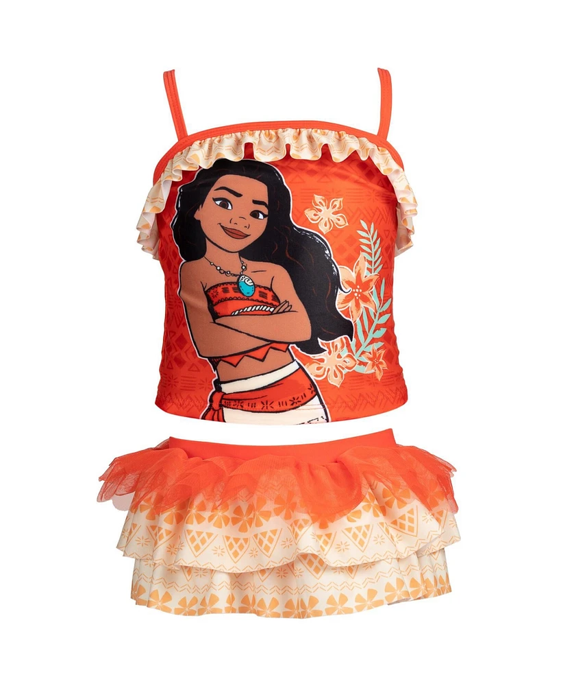 Moana Girls Frozen Princess Upf 50+ Tankini Top and Swim Skirt