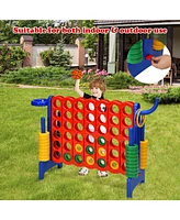 Gymax 2.5Ft 4-to-Score Giant Game Set Basketball Hoop Ring Game Indoor Outdoor