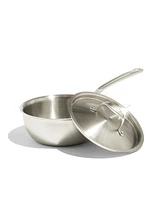 Made In Stainless Steel Clad -Quart Saucier with Lid