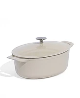 Made Enameled Cast Iron 7.5-Quarts Oval Dutch Oven with Lid
