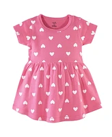 Hudson Baby Toddler Girls Hudson Cotton Short-Sleeve Dresses 2pk, Candy Stripes