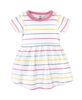 Hudson Baby Toddler Girls Hudson Cotton Short-Sleeve Dresses 2pk, Candy Stripes