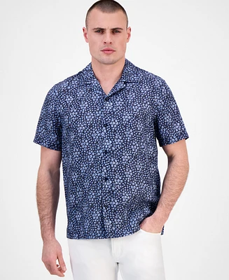 Michael Kors Men's Relaxed-Fit Linen Floral Shirt