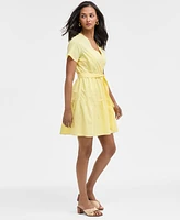 Hugo Women's Cotton Short-Sleeve Fit & Flare Dress