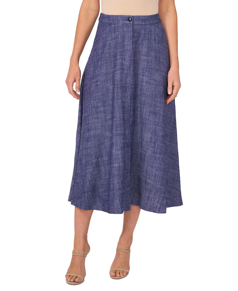 Vince Camuto Women's Linen-Blend Chambray Midi Skirt