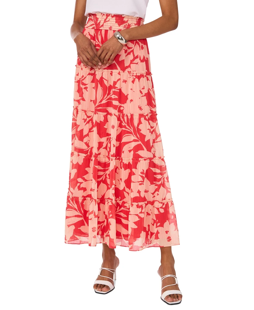 Vince Camuto Women's Floral-Print Tiered Maxi Skirt