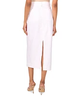 Vince Camuto Women's Linen-Blend Patch-Pocket Midi Skirt
