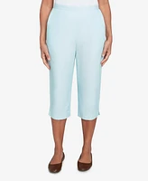 Alfred Dunner Petite St. Thomas Heat Set Embroidered Capri Pants