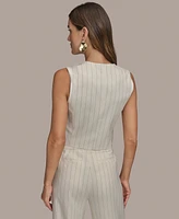Donna Karan New York Women's Pinstriped Vest, Regular & Petite